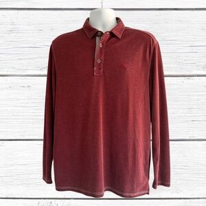 Tommy Bahama Men's Paradise Cove-Long Sleeve Polo Shirt Color Red - Size Medium